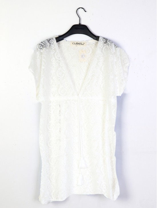  V-Neck Butterfly Lace Fashion Top